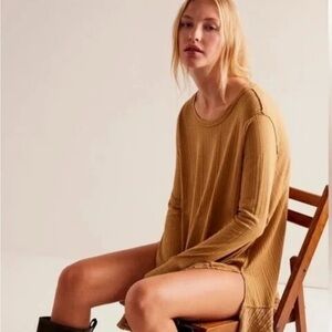 NWT Free People Tan Ribbed Tunic